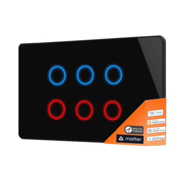 Matter over thread 6 gangs light shutter dimmer shade switch » Homeetec ...