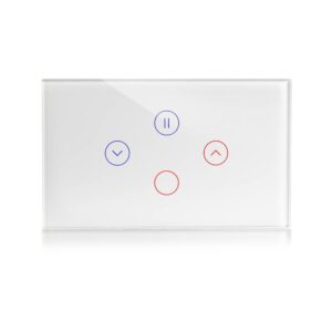 מתג טאץ חכם משולב תריס + תאורה זכוכית לבנה 3 מודול WIFI