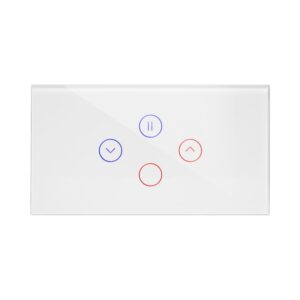 מתג טאץ חכם משולב תריס + תאורה זכוכית לבנה 4 מודול WIFI מק"ט: 37022494