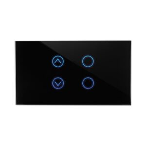 מתג טאץ חכם משולב תריס ו-2 תאורות זכוכית שחורה 4 מודול WIFI מק"ט: 37042174