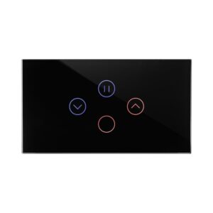 מתג טאץ חכם משולב תריס + תאורה זכוכית שחורה 4 מודול WIFI מק"ט: 37042494