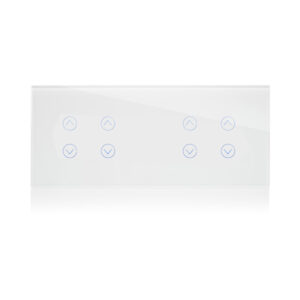 מתג טאץ' חכם ל-4 תריסים ניסקו זכוכית לבנה  6 מודול | WiFi  מק"ט: 37022486